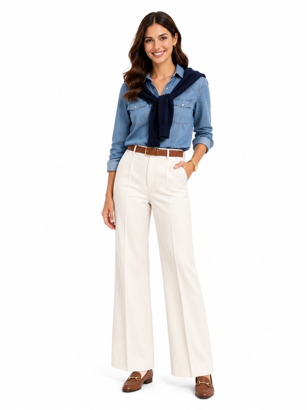 J. Crew Light Blue Denim Top - Picture 1 of 7